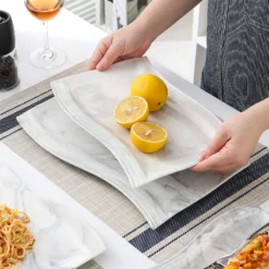 MALACASA, Serie Flora, 32 Tlg. Marmor Porzellan Geschirrset Kombiservice Tafelservice Mit 6 Schalen, 6 Dessertteller, 6 Suppenteller, 6 Speiseteller, 6 Becher Und 2 Rechteckige Servierplatte -Küchenbedarf Laden 4ebb4d4ccc632ff85b9c2e7bdc1fe465