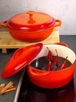 Gusseisen Schmortopf Orange Shadow 30cm -Küchenbedarf Laden 4ed03edad00a27271992aa267507b887