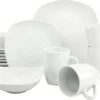CreaTable 13915 Kombiservice Square Für 4 Personen, Porzellan, Weiß (1 Set, 16-teilig) -Küchenbedarf Laden 51c9ec9f224a70142919feabff66e801