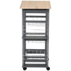 HOMCOM Küchenwagen Auf Rädern, Rollwagen Mit 2 Regalen, Servierwagen, Bastelwagen Mit Arbeitsplatte Und Gewürzregal, Rollregal Für Küche, Esszimmer, Kiefernholz, Grau, 47 X 37 X 83 Cm 7 HOMCOM Küchenwagen Auf Rädern, Rollwagen Mit 2 Regalen, Servierwagen, Bastelwagen Mit Arbeitsplatte Und Gewürzregal, Rollregal Für Küche, Esszimmer, Kiefernholz, Grau, 47 X 37 X 83 Cm -Küchenbedarf Laden 53cae2e08490d9aab78aabe3e832c609