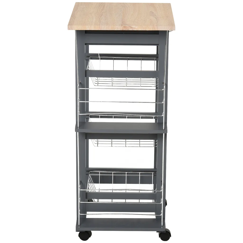 HOMCOM Küchenwagen auf Rädern, Rollwagen mit 2 Regalen, Servierwagen, Bastelwagen mit Arbeitsplatte und Gewürzregal, Rollregal für Küche, Esszimmer, Kiefernholz, Grau, 47 x 37 x 83 cm HOMCOM Küchenwagen Auf Rädern, Rollwagen Mit 2 Regalen, Servierwagen, Bastelwagen Mit Arbeitsplatte Und Gewürzregal, Rollregal Für Küche, Esszimmer, Kiefernholz, Grau, 47 X 37 X 83 Cm -Küchenbedarf Laden 53cae2e08490d9aab78aabe3e832c609