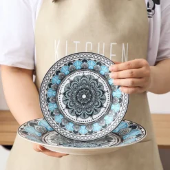 Tafelservice VEWEET, 18 Teiliges Geschirrset Aus Porzellan, AUDRIE Serie, Mit Je 6 Müslischale, Dessertteller Und Flachteller Für 6 Personen -Küchenbedarf Laden 54ee5169a4a65ef8f5144de6134aead3