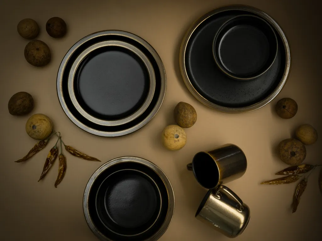 CreaTable 23594 Kombiservice Modern Industrial für 4 Personen, Steinzeug, schwarz/gold (1 Set, 12-teilig) CreaTable 23594 Kombiservice Modern Industrial Für 4 Personen, Steinzeug, Schwarz/gold (1 Set, 12-teilig) -Küchenbedarf Laden 55b5c40a3bd0fa2636215401cd265055 1