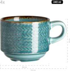 Mäser 931942 Kaffeeservice Prospero Für 6 Personen, Porzellan, Blau (1 Set, 12-teilig) -Küchenbedarf Laden 56d892da97d21762a6d76605a354783a