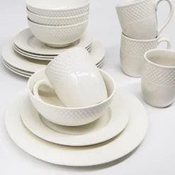 Porzellan Geschirr Set Weiß Für 4 Personen 16-teiliges Tafelservice Kombiservice -Küchenbedarf Laden 5ba92ed5a7435d22f118a4b6139c33fc