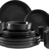 Mäser 931961 Kombiservice Alenia Für 4 Personen, Steinzeug, Schwarz (1 Set, 16-teilig) -Küchenbedarf Laden 5bc51b95b5381ec35551c4c0136bd5cf