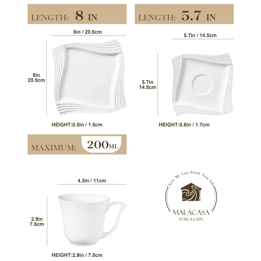 MALACASA, Serie Amparo, 36 teilig Set Cremeweiß Porzellan Kaffeeservice Dessertteller Kaffeetasse mit Untertasse MALACASA, Serie Amparo, 36 Teilig Set Cremeweiß Porzellan Kaffeeservice Dessertteller Kaffeetasse Mit Untertasse -Küchenbedarf Laden 5ce279e88cf8d77b8c545f598029deb0