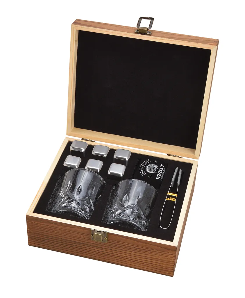 Whisky Geschenk-Set mit 2 Gläsern, Eiswürfeln aus Edelstahl, Zange, Samtbeutel in einer schönen Holzbox Whisky Geschenk-Set Mit 2 Gläsern, Eiswürfeln Aus Edelstahl, Zange, Samtbeutel In Einer Schönen Holzbox -Küchenbedarf Laden 5eee92ca1b75f172d5308dc3dedcbc33