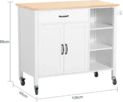 SoBuy FKW103-WN Design Küchenwagen Mit Arbeitsplatte Kücheninsel Küchenschrank Küchentrolley Weiß-Natur BHT Ca.: 108x89x48cm 5 SoBuy FKW103-WN Design Küchenwagen Mit Arbeitsplatte Kücheninsel Küchenschrank Küchentrolley Weiß-Natur BHT Ca.: 108x89x48cm -Küchenbedarf Laden 639f140f1f3f19612a3950daa1dbcb40