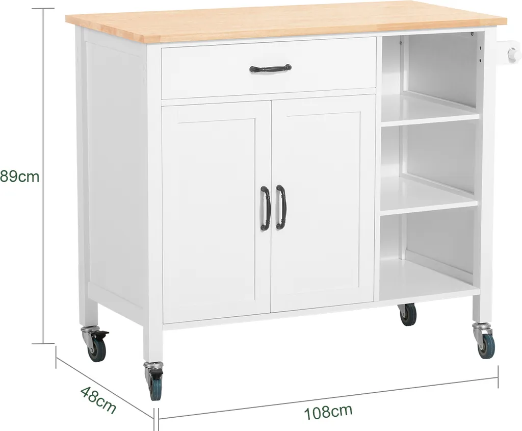 SoBuy FKW103-WN Design Küchenwagen mit Arbeitsplatte Kücheninsel Küchenschrank Küchentrolley Weiß-Natur BHT ca.: 108x89x48cm SoBuy FKW103-WN Design Küchenwagen Mit Arbeitsplatte Kücheninsel Küchenschrank Küchentrolley Weiß-Natur BHT Ca.: 108x89x48cm -Küchenbedarf Laden 639f140f1f3f19612a3950daa1dbcb40