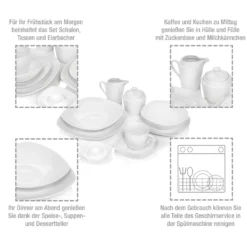 Sänger Kombiservice Bilgola Aus Porzellan 86 Teilig Für 12 Personen -Küchenbedarf Laden 67a2291aa202874b68276fdfc4044660