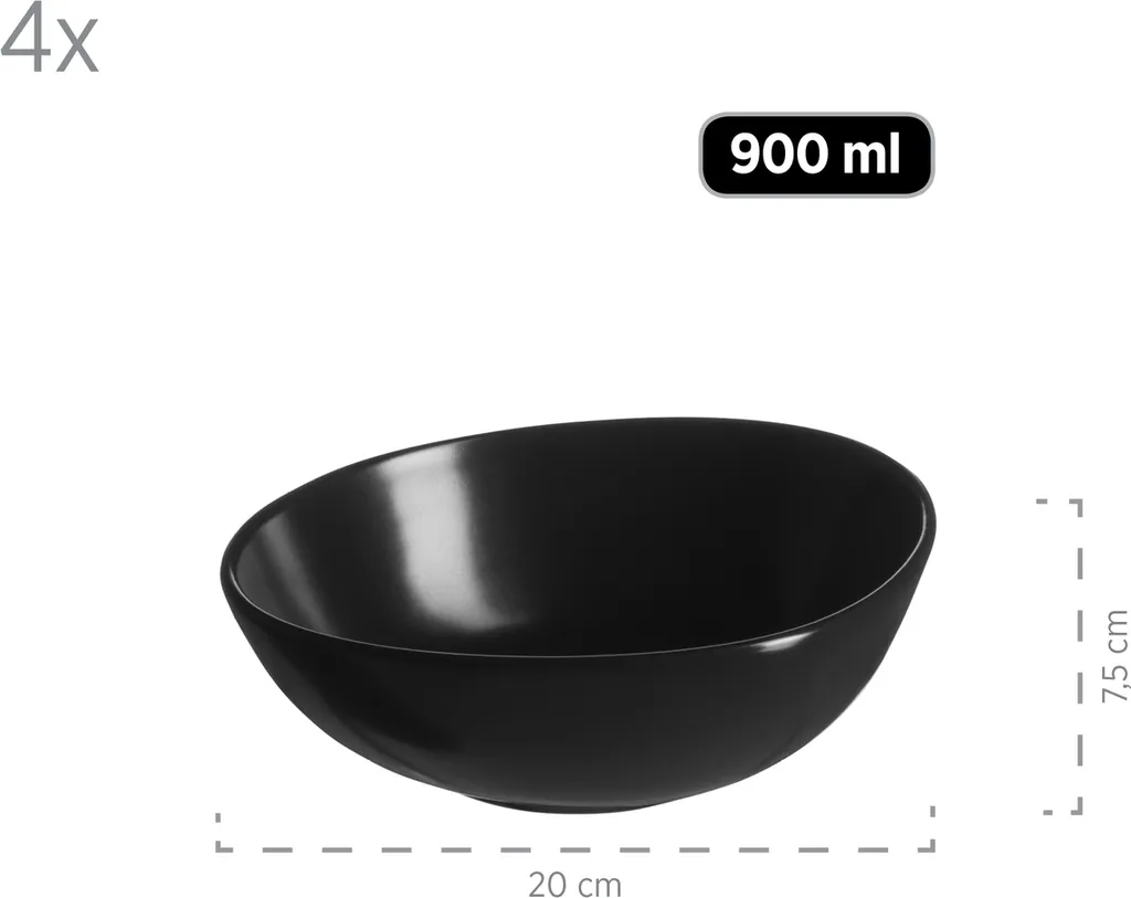 Mäser 931730 Kombiservice Glendale für 4 Personen, Steinzeug, schwarz (1 Set, 16-teilig) Mäser 931730 Kombiservice Glendale Für 4 Personen, Steinzeug, Schwarz (1 Set, 16-teilig) -Küchenbedarf Laden 68130a6cb85e96b7fee05852c12e7033