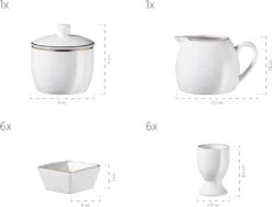 Mäser 931735 Kombiservice Professional Dining Für 6 Personen, Porzellan, Weiß (1 Set, 24-teilig) -Küchenbedarf Laden 69ed289a36e4da04e2f07fee46cbe712