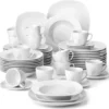 MALACASA, Serie Elisa, 60 Tlg. Porzellan Tafelservice Geschirrset Mit 12 Kaffeetassen, 12 Untertassen, 12 Dessertteller, 12 Suppenteller, 12 Essteller -Küchenbedarf Laden 6af15601fd257e673181937df733911b