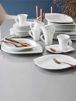 CreaTable 14742 Kombiservice Acacia Für 6 Personen + Uni, Porzellan, Oval, Weiß (1 Set, 30-teilig) -Küchenbedarf Laden 6b9f863749e9cfaf6d1bf89115b0d321