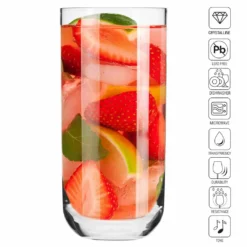 KROSNO Longdrinkgläser Wassergläser Trinkgläser | Set Von 6 | 360 ML | Glamour Kollektion | Perfekt Für Zuhause, Restaurants Und Partys | Spülmaschinenfest -Küchenbedarf Laden 6ce55bf05caa98ddb0b4ef8d27c2f631