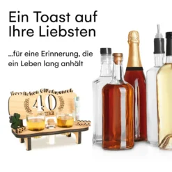 Brynnberg Schnapsbank Mit Jahreszahl Zum Geburtstag - Holz Lorbeerkranz Mit Zahl 40 Jahre Hochzeitstag Und Jahrestag Oder Geburtstag - Schnapsgläser Latte Mit 2 Gläsern -Küchenbedarf Laden 6d8d37705adfd083a11ded863c819f27