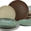 CreaTable 23189 Tafelservice Uno NATURAL Für 4 Personen, Steinzeug, Mehrfarbig (1 Set, 12-teilig) -Küchenbedarf Laden 7030180888172216acc308f4b0d6adae