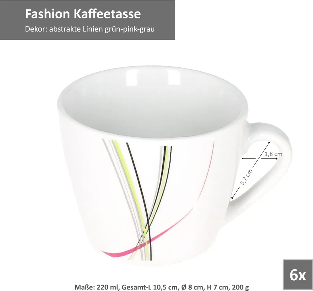 Van Well 18tlg. Kaffeeservice "Fashion" Van Well 18tlg. Kaffeeservice "Fashion" -Küchenbedarf Laden 70dc860fcac5ab0ce64cfe536506a8eb