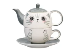 Tea For One / Teeset / Teeservice Sweet-Line Cat Face, Teekanne 400ml Mit Teetasse 200ml, Keramik