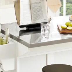 SoBuy FKW41-ST Luxus-Küchenwagen Mit Edelstahlplatte Küchenschrank Sideboard Mit Erweiterbarer Arbeitsfläche Servierwagen BHT Ca.:130x91x46(+25) Cm -Küchenbedarf Laden 72d9ac51755b2f934a128a753033064c