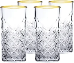 Pasabahce Timeless Golden Touch 4tlg Trinkglas Glas Tumbler 450ml 52800 -Küchenbedarf Laden 732cbffc5ef09d0222540c4c49daff64