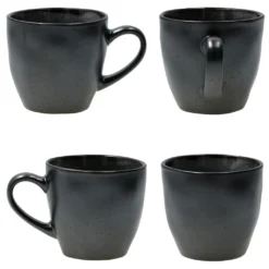 18tlg. Kaffeeservice Reactive Glaze Grey Black Steingut Teller Tasse Schwarz -Küchenbedarf Laden 7406ceead1b1a509f635ac2ed812173a