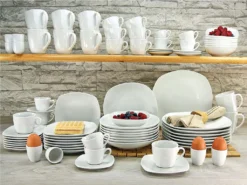 CreaTable 13915 Kombiservice Square Für 4 Personen, Porzellan, Weiß (1 Set, 16-teilig) -Küchenbedarf Laden 759ea7e7a0a1e03b0035b791de4b0aac