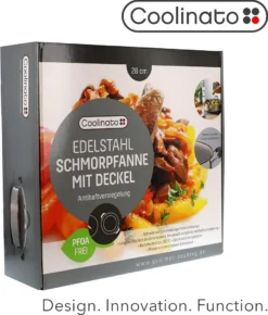 COOLINATO Schmorpfanne 28cm Aus Edelstahl – Beschichtet -Küchenbedarf Laden 7760cf4a4812b6a32de86109e03c60f1