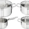 Tefal Virtuoso Topfset, 7-Teilig, Edelstahl - 7-Teiliges Set Aus 1x Stielkasserolle 16cm, 3x Kochtöpfen 16/20/24cm + 3x Deckel -Küchenbedarf Laden 784ec9d1b46a56daf9ba70dda4f80f3c