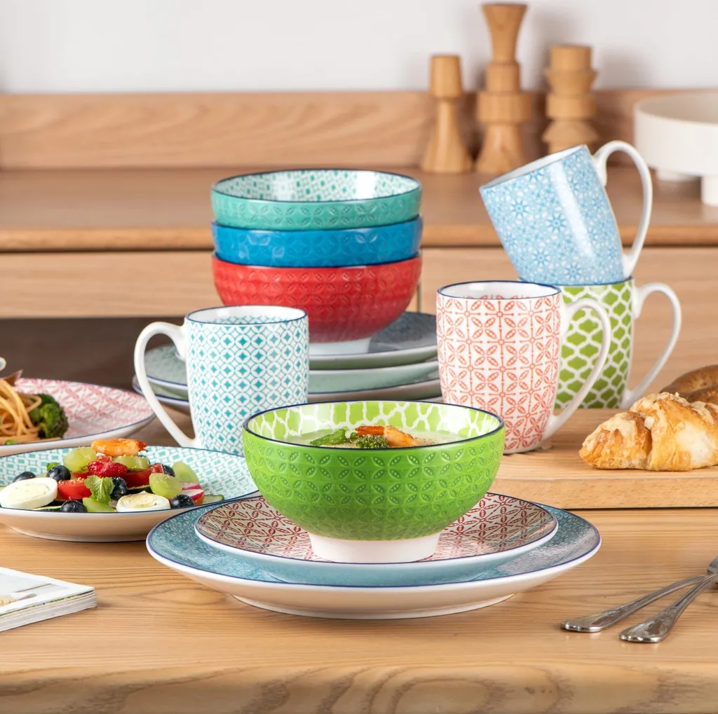 vancasso Macaron Porzellan Kombiservice, 16 teilig Geschirrset, mit je 4 Speiseteller, Dessertteller, Müslischalen und Kaffeebecher für 4 Personen Vancasso Macaron Porzellan Kombiservice, 16 Teilig Geschirrset, Mit Je 4 Speiseteller, Dessertteller, Müslischalen Und Kaffeebecher Für 4 Personen -Küchenbedarf Laden 7c806f53d976f7a7d23ed9d828436b42