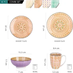 Vancasso Tafelservice Porzellan, Tulip Elegantes Geschirrset, 48 Teilig Kombiservice Mit Speiseteller, Dessertteller, Müslischalen Und Kaffeebecher Für 12 Personen -Küchenbedarf Laden 7e003e276a7973763375c4ce3f8f7f55
