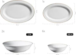 Mäser 931735 Kombiservice Professional Dining Für 6 Personen, Porzellan, Weiß (1 Set, 24-teilig) -Küchenbedarf Laden 7e445427924b46d7017d479dd3f1dac2