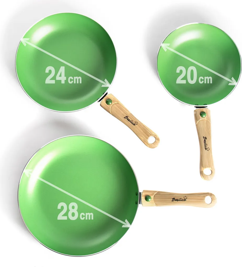 3tlg. Pfannen Set grün Bratpfannen Ø20/24/28cm antihaft Griffe abnehmbar Elektro 3tlg. Pfannen Set Grün Bratpfannen Ø20/24/28cm Antihaft Griffe Abnehmbar Elektro -Küchenbedarf Laden 7e7c0012733827c40debc4a335071848