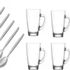 6 Kaffeegläser 300ml Mit Henkel Mit 6 Löffel Teegläser Latte Macchiato Gläser -Küchenbedarf Laden 80b585b600ebabef1683078eabe5ba14