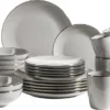 Mäser 931628 Kombiservice Metallic RIM Für 6 Personen, Steinzeug, Grau (1 Set, 24-teilig) -Küchenbedarf Laden 835bf591cf4a9c178ca942ded52bf66a