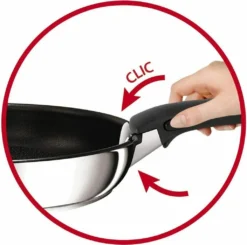 Tefal Pfannenset INGENIO 24/28cm L94092 + 2 X Jamie Oliver Glasdeckel 24/28cm + 2 Griffe + Ingenio Pfannenwender -Küchenbedarf Laden 85216dc5b1f8a9bd98f2d8d33325e78f