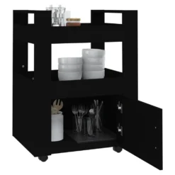 VidaXL Küchenwagen Schwarz 60x45x80 Cm Holzwerkstoff -Küchenbedarf Laden 856e4c209a08c14f3dead89498e06625