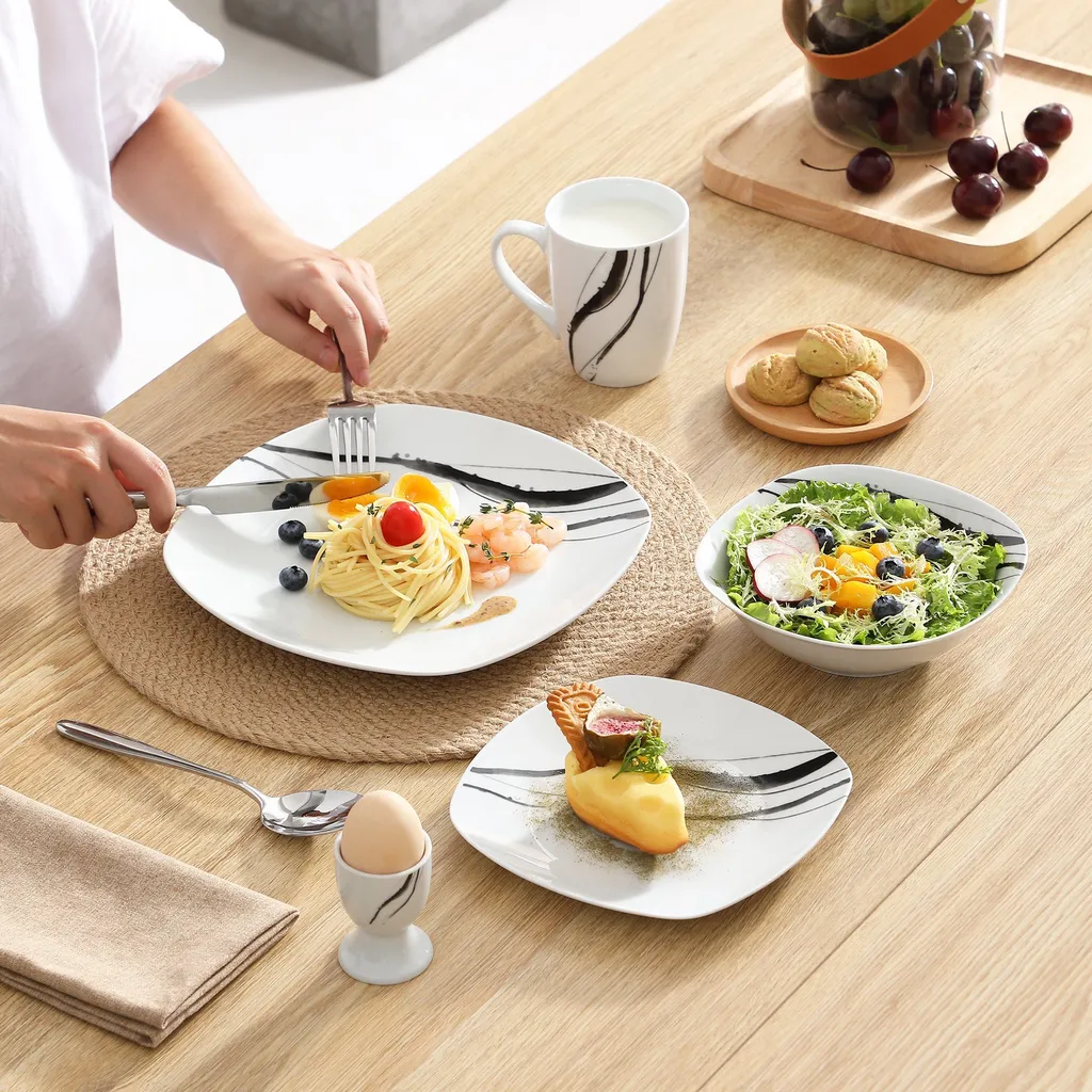 VEWEET Tafelservice 'Teresa' aus Porzellan 20 teilig, Geschirrset beinhatlet Eierbecher, Kaffeetassen, Müslischalen, Dessertteller und Flachteller, Geschirrservice für 4 Personen VEWEET Tafelservice 'Teresa' Aus Porzellan 20 Teilig, Geschirrset Beinhatlet Eierbecher, Kaffeetassen, Müslischalen, Dessertteller Und Flachteller, Geschirrservice Für 4 Personen -Küchenbedarf Laden 859a7535d1a6a05f8f0e27ca48fa7f6d