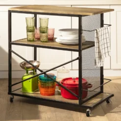 SoBuy SVW05-N Servierwagen Mit 3 Ebenen Beistellwagen Barwagen Küchenwagen Küchenregal Mit Rollen BHT Ca.: 80x80x40cm -Küchenbedarf Laden 86fa2cb869fe3a5cbcf9d55ee9b48843
