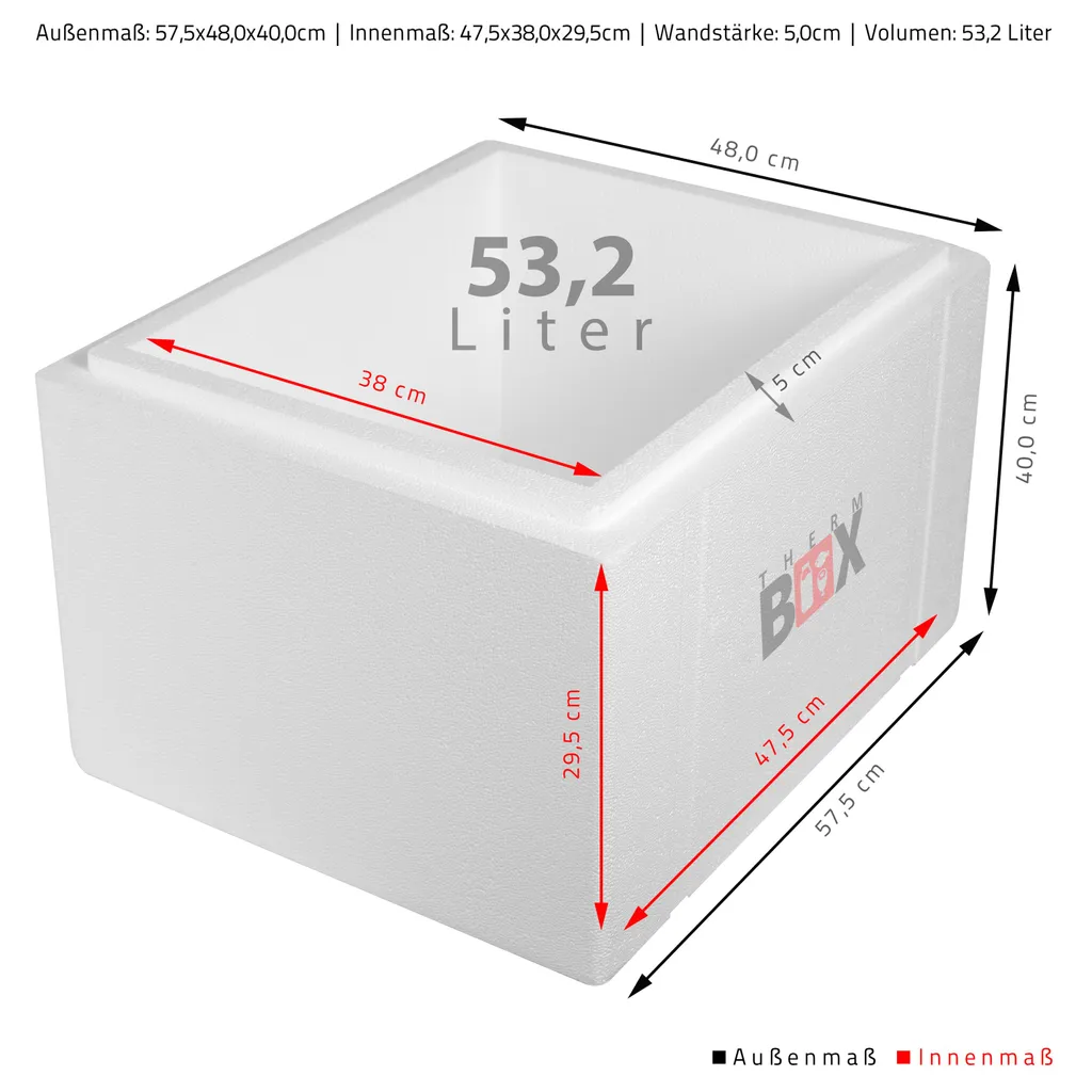 Styroporbox 53W | Wand: 5,0cm | Volumen: 53,2L | Innenmaß:47x38x29cm | Weiß Isolierbox Thermobox Kühlbox Warmhaltebox Styroporbox 53W | Wand: 5,0cm | Volumen: 53,2L | Innenmaß:47x38x29cm | Weiß Isolierbox Thermobox Kühlbox Warmhaltebox -Küchenbedarf Laden 87598cfea9e459ac2b06ad32bcb99f06