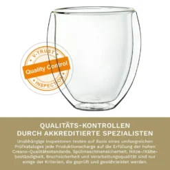 Creano Doppelwandige Gläser 400ml „DG-Bauchig“, 4er Set, Großes Thermoglas Doppelwandig Aus Borosilikatglas, Kaffeegläser, Teegläser, Latte Gläser, Doppelwandgläser -Küchenbedarf Laden 887796dac69dbb4822d5bb9f23a63f32
