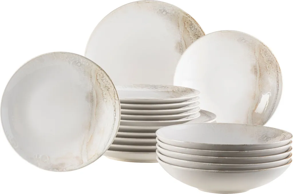 Mäser 931949 Tafelservice Ossia für 6 Personen, Steinzeug, weiß/beige (1 Set, 18-teilig) Mäser 931949 Tafelservice Ossia Für 6 Personen, Steinzeug, Weiß/beige (1 Set, 18-teilig) -Küchenbedarf Laden 8882ed5cc2497e855766e06d4ba4a6d9