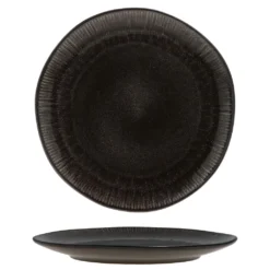 18tlg. Teller Set Reactive Glaze Black 6 Pers. Steingut Teller Schale Schwarz -Küchenbedarf Laden 8a39f488a50dcf26c224d9e10a862f2a