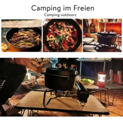 Mucola Gusseisen Feuertopf Gusstopf Inkl. Deckelgriff 2in1 Kochtopf & Pfanne 9,0L Dutch Oven Potjie Camping Kochgeschirr -Küchenbedarf Laden 8c52d7a849b3bfa6dd332c9470625710