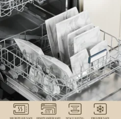 MALACASA, Serie Blance, Kombiservice 30 Tlg. Marmor Porzellan Geschirrset Eckig Tafelservice Mit 180 Ml Kaffeetassen, Untertassen, Dessertteller, Tiefteller Und Flachteller -Küchenbedarf Laden 8d498625edeefcef21b73e728d331d1f