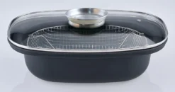 GSW Aromabräter Mit Einsatz 39x25x9,5 Cm / 4 Ltr., Kohlenstoffstahl, Edelstahl Rostfrei, Glas, Aromabräter Mit Aroma-Glasdeckel ø Ca. 39 X 25 X H 9,5cm / Drahteinsatz 5 GSW Aromabräter Mit Einsatz 39x25x9,5 Cm / 4 Ltr., Kohlenstoffstahl, Edelstahl Rostfrei, Glas, Aromabräter Mit Aroma-Glasdeckel ø Ca. 39 X 25 X H 9,5cm / Drahteinsatz -Küchenbedarf Laden 8e098e6d07021d72dce709b02d7b3da0