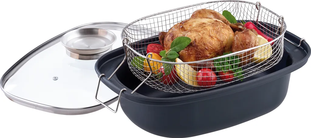 GSW Aromabräter mit Einsatz 39x25x9,5 cm / 4 Ltr., Kohlenstoffstahl, Edelstahl rostfrei, Glas, Aromabräter mit Aroma-Glasdeckel ø ca. 39 x 25 x H 9,5cm / Drahteinsatz GSW Aromabräter Mit Einsatz 39x25x9,5 Cm / 4 Ltr., Kohlenstoffstahl, Edelstahl Rostfrei, Glas, Aromabräter Mit Aroma-Glasdeckel ø Ca. 39 X 25 X H 9,5cm / Drahteinsatz -Küchenbedarf Laden 8e7cf37909bf873d6d31754f0f6ee407