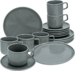 CreaTable 16734 Kaffeeservice Chef Collection Für 6 Personen, Porzellan, Grau (1 Set, 18-teilig) -Küchenbedarf Laden 8f8d79f5cb7939cd486b0fe95facdbea