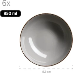 Mäser 931628 Kombiservice Metallic RIM Für 6 Personen, Steinzeug, Grau (1 Set, 24-teilig) -Küchenbedarf Laden 92064e7fd6d4b134ced4b69f7f1202a9